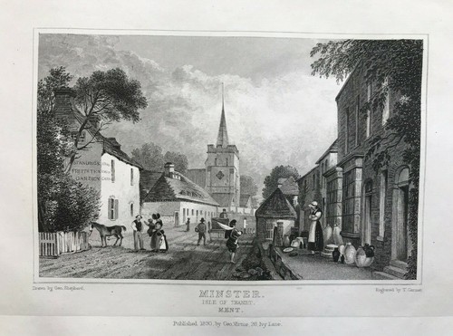 1830 antique print minster - 1830, print;