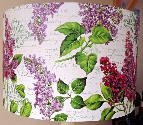 Lilac script lampshade - lilac,