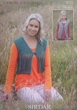 Sirdar Click Clunky Girls & Ladies Waistcoat KNITTING PATTERN 9525