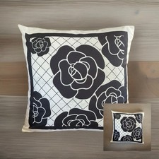 2 Designer Cushion Covers Perfume Maker Camellia Logo Modern French Style 🎀