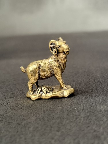 Small brass ram figurine - ram,