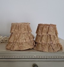 ANTIQUE FRENCH LACE BOUDOIR LAMP SHADES PAIR 5 1/2"