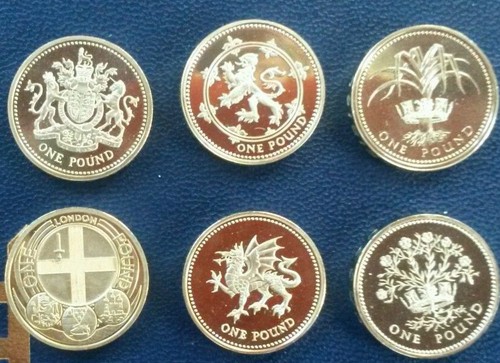 Proof one pound coins - £1,