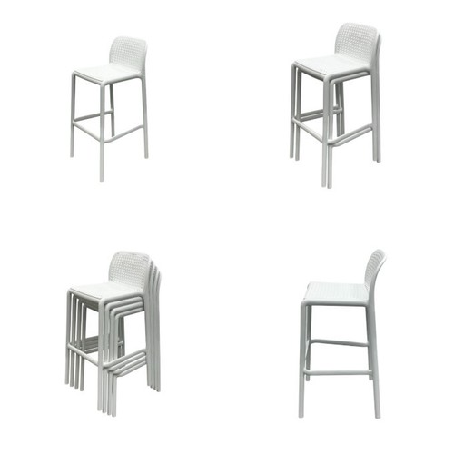 White stacking bar stool - white,