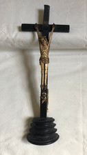 ANTIQUE French Wooden Jesus Christ Janseniste Cross Crucifix 13.5inch