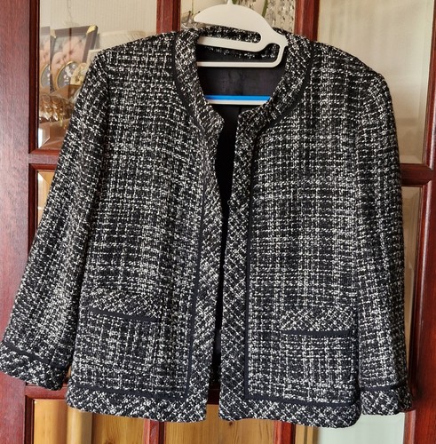 Ladies black white tweed - white,
