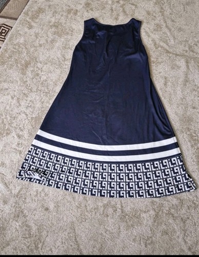Navy blue greek key print - key,