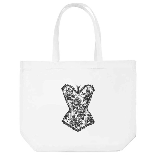 Floral corset shopping tote - shopping,