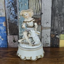 Vintage Schmid Ballerina Music Figurine Made Japan Hand Painted Swan Lake 1970s 