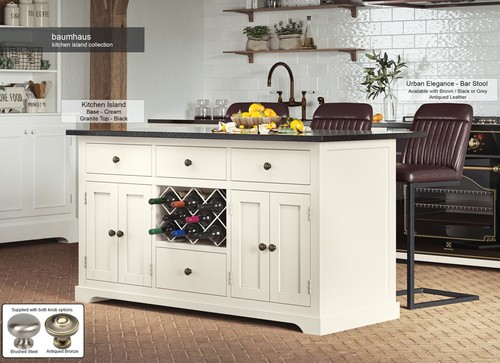Cream kitchen island with - cream,