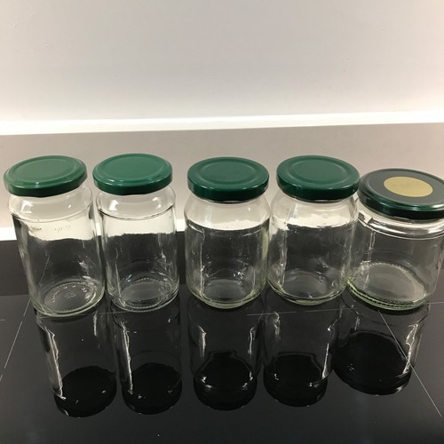 Empty glass jars with - empty,