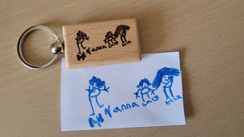 Personalised keyring wooden - personalised,