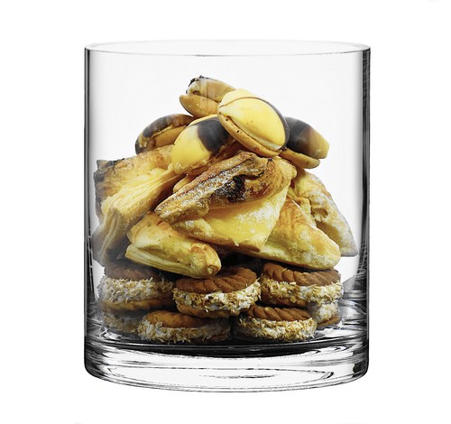 Clear glass cylinder bowl - clear,