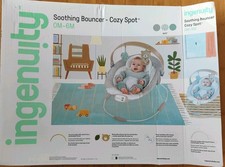 Ingenuity Baby Bouncer Chair Soothing  Bouncer - Cozy Spot Grey