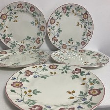 Churchill Briar Rose Dinner Plate Floral China Staffordshire 10" Set of 5
