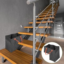 Stair Basket Organizer Foldable Stair Ladder Organizer Basket with Handles