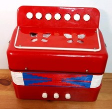 Schylling Little Red Accordion Child's Squeeze Box Musical Instrument Preowned 
