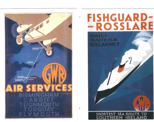 Railway poster 2 postcards - railway,