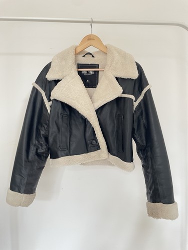 Hollister black faux leather - hollister,