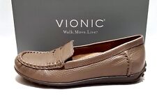 Vionic Marcy Orthotic Brown Leather Loafer Shoes RRP £90 New Comfort Flats