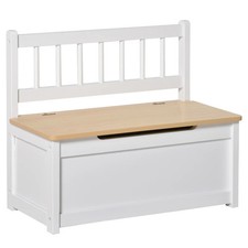 HOMCOM 2 In 1 Wooden Toy Box