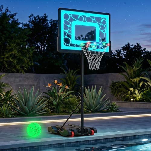 Basketball goal system with - system,