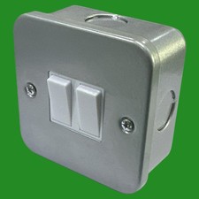Metal Clad Double Light Switch