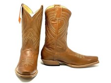 STETSON MEN'S MOSSMAN TAN GOAT LEATHER COWBOY WESTERN BOOTS
