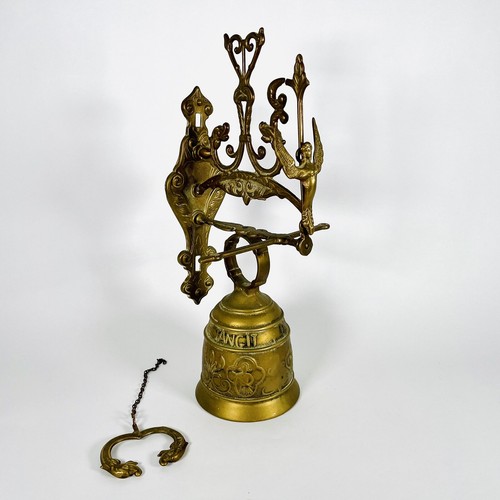 Vintage hanging brass bell - vintage,