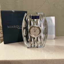New in box Waterford Marquis Rainfall Lead Crystal Desk Clock 