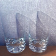 2 x Dartington Glass/Crystal  SmallFT10 Dimple Tumblers 10cm tall
