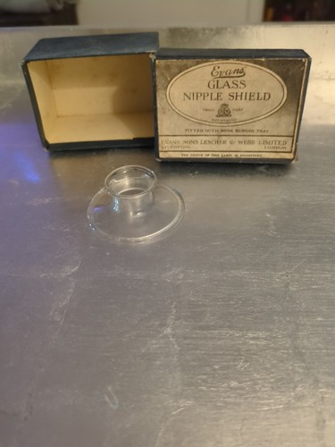 Antique evans glass nipple - glass,