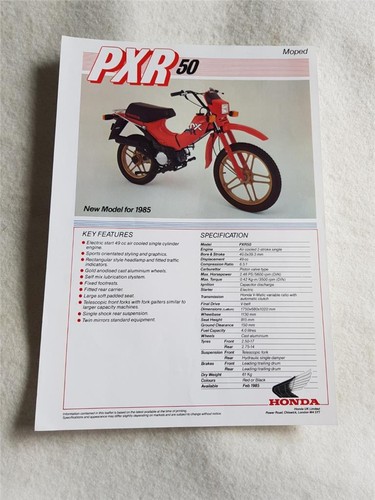 Honda pxr50 motorcycle - honda, sales
