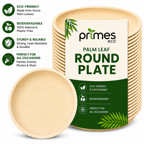 Disposable bamboo plates - plates, round
