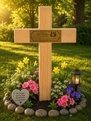 Graveside cross personalised - graveside,