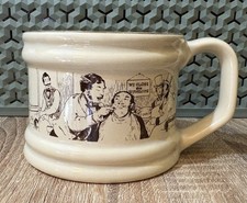 Vintage Wade Cartoon Barbers Shop Ceramic Shaving Mug 3" Tall