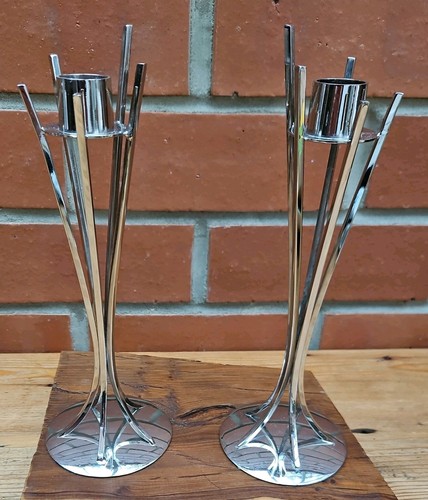 Vintage mcm pair candlesticks - pair,