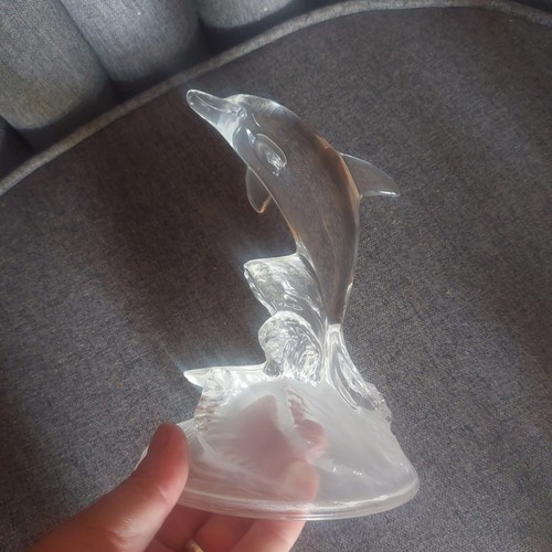 Crystal dolphin figurine - crystal,