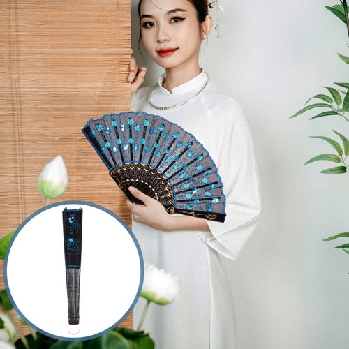 Oriental hand folding fan - fan, with