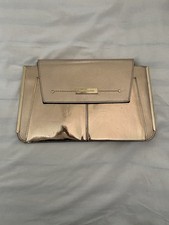 River Island Shiny Bronze Clutch Bag