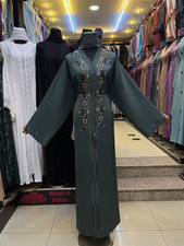 Beaded Embroidery straight closed Arabic Abaya