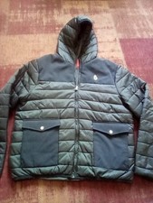Mens black zip-up Hooded quilted Jacket xl