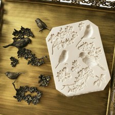 Bird Silicone Fondant Mould Cake Animal Tree Flowers Chocolate Baking Icing Mold