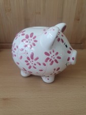 M & S PERCY PIG MONEY BOX / PIGGY BANK LIMITED EDITION 2008 PINK FLOWERS