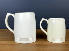 Wedgwood Keith Murray Cream Mug Tankard x2 Ribbed Detailing