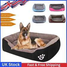 Dog Bed Cat Beds Soft Washable Fleece Puppy Cushion Warm Pet Basket Large Dog UK