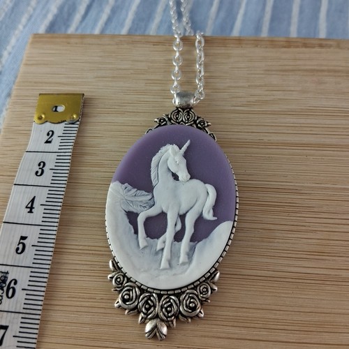 Large unicorn cameo - cameo, necklace