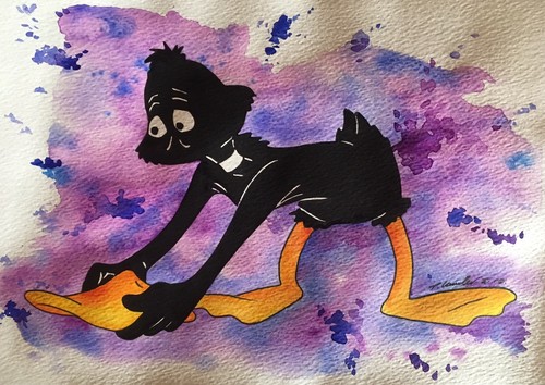 Daffy duck pen drawing - daffy, /
