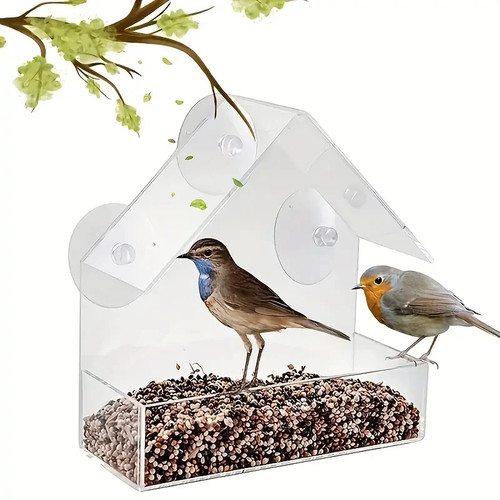 Glass window bird feeder - window,