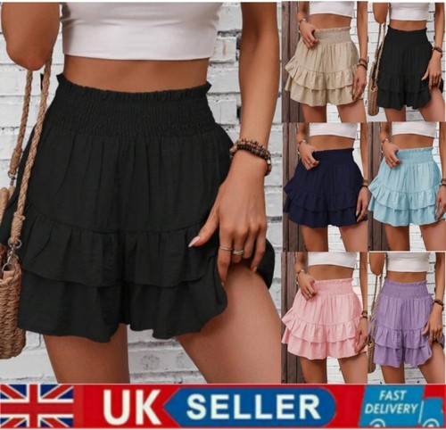 Ladies ruffles shorts mini - ruffles,